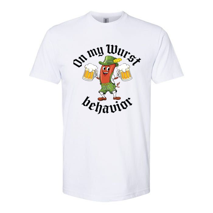 Oktoberfest On My Wurst Behavior Funny German Softstyle CVC T-Shirt