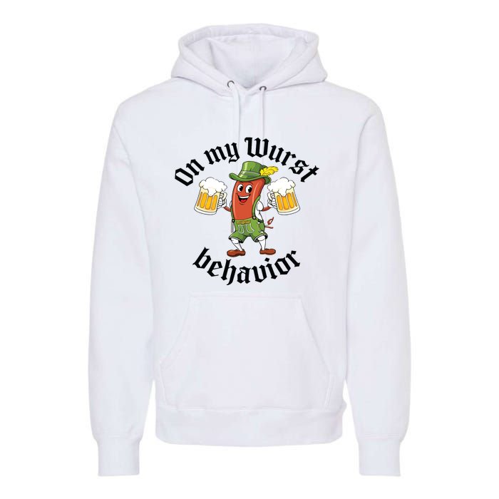 Oktoberfest On My Wurst Behavior Funny German Premium Hoodie