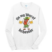 Oktoberfest On My Wurst Behavior Funny German Tall Long Sleeve T-Shirt