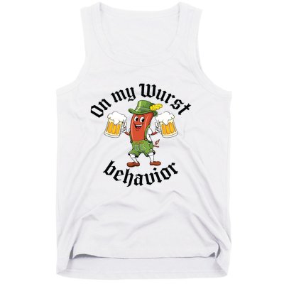 Oktoberfest On My Wurst Behavior Funny German Tank Top