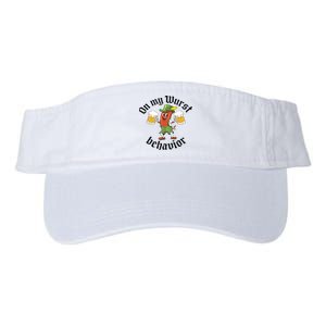 Oktoberfest On My Wurst Behavior Funny German Valucap Bio-Washed Visor