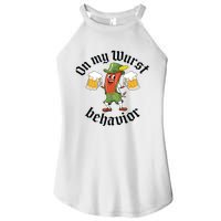 Oktoberfest On My Wurst Behavior Funny German Women’s Perfect Tri Rocker Tank