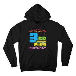 Out Of My Way 3rd Birthday School Bus Cute 3 Year Old Boy Hoodie