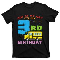 Out Of My Way 3rd Birthday School Bus Cute 3 Year Old Boy T-Shirt