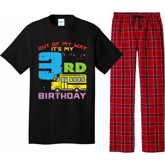 Out Of My Way 3rd Birthday School Bus Cute 3 Year Old Boy Pajama Set