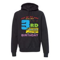 Out Of My Way 3rd Birthday School Bus Cute 3 Year Old Boy Premium Hoodie