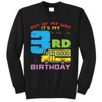 Out Of My Way 3rd Birthday School Bus Cute 3 Year Old Boy Tall Sweatshirt