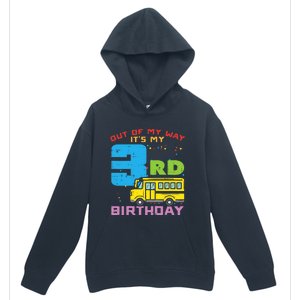 Out Of My Way 3rd Birthday School Bus Cute 3 Year Old Boy Urban Pullover Hoodie