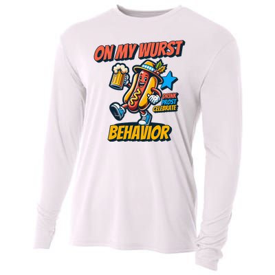 Oktoberfest On My Wurst Behavior German Drinking Party Cooling Performance Long Sleeve Crew