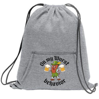 Oktoberfest On My Wurst Behavior Funny German Sweatshirt Cinch Pack Bag