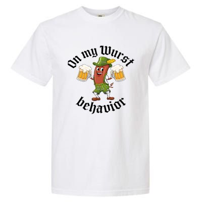 Oktoberfest On My Wurst Behavior Funny German Garment-Dyed Heavyweight T-Shirt