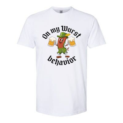 Oktoberfest On My Wurst Behavior Funny German Softstyle® CVC T-Shirt