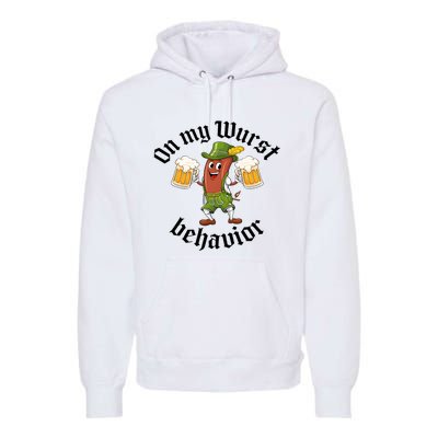 Oktoberfest On My Wurst Behavior Funny German Premium Hoodie