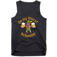 Oktoberfest On My Wurst Behavior Funny German Women Idea Tank Top