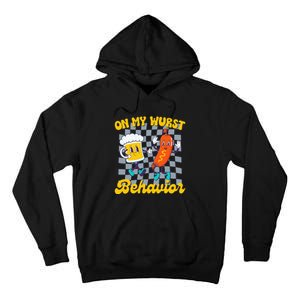 Oktoberfest On My Wurst Behavior Retro Groovy Beer Tall Hoodie