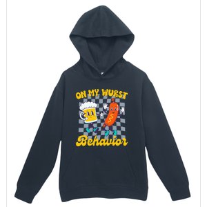 Oktoberfest On My Wurst Behavior Retro Groovy Beer Urban Pullover Hoodie