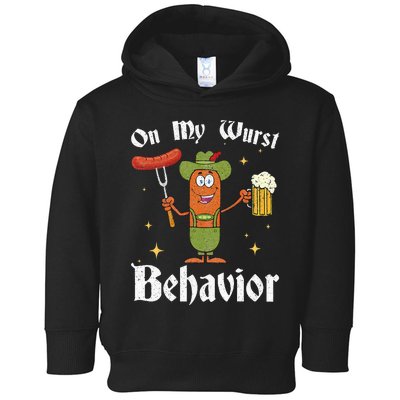 Oktoberfest On My Wurst Behavior Toddler Hoodie