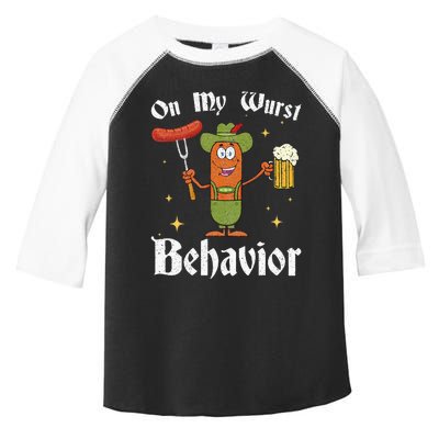 Oktoberfest On My Wurst Behavior Toddler Fine Jersey T-Shirt