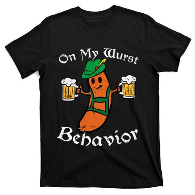 Oktoberfest On My Wurst Behavior Funny German T-Shirt