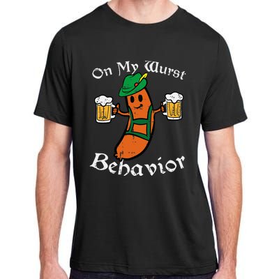 Oktoberfest On My Wurst Behavior Funny German Adult ChromaSoft Performance T-Shirt