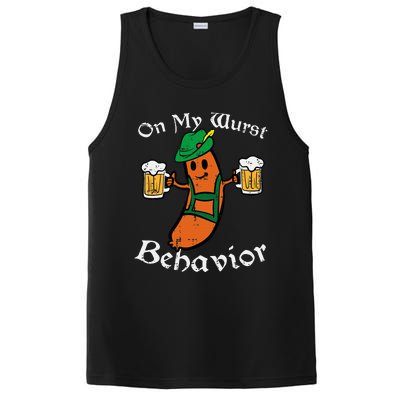 Oktoberfest On My Wurst Behavior Funny German PosiCharge Competitor Tank