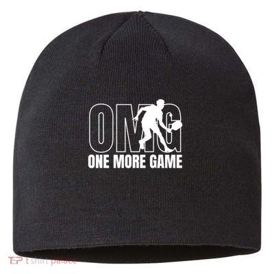 OMG One More Game Funny Pickleball Vintage Sustainable Beanie