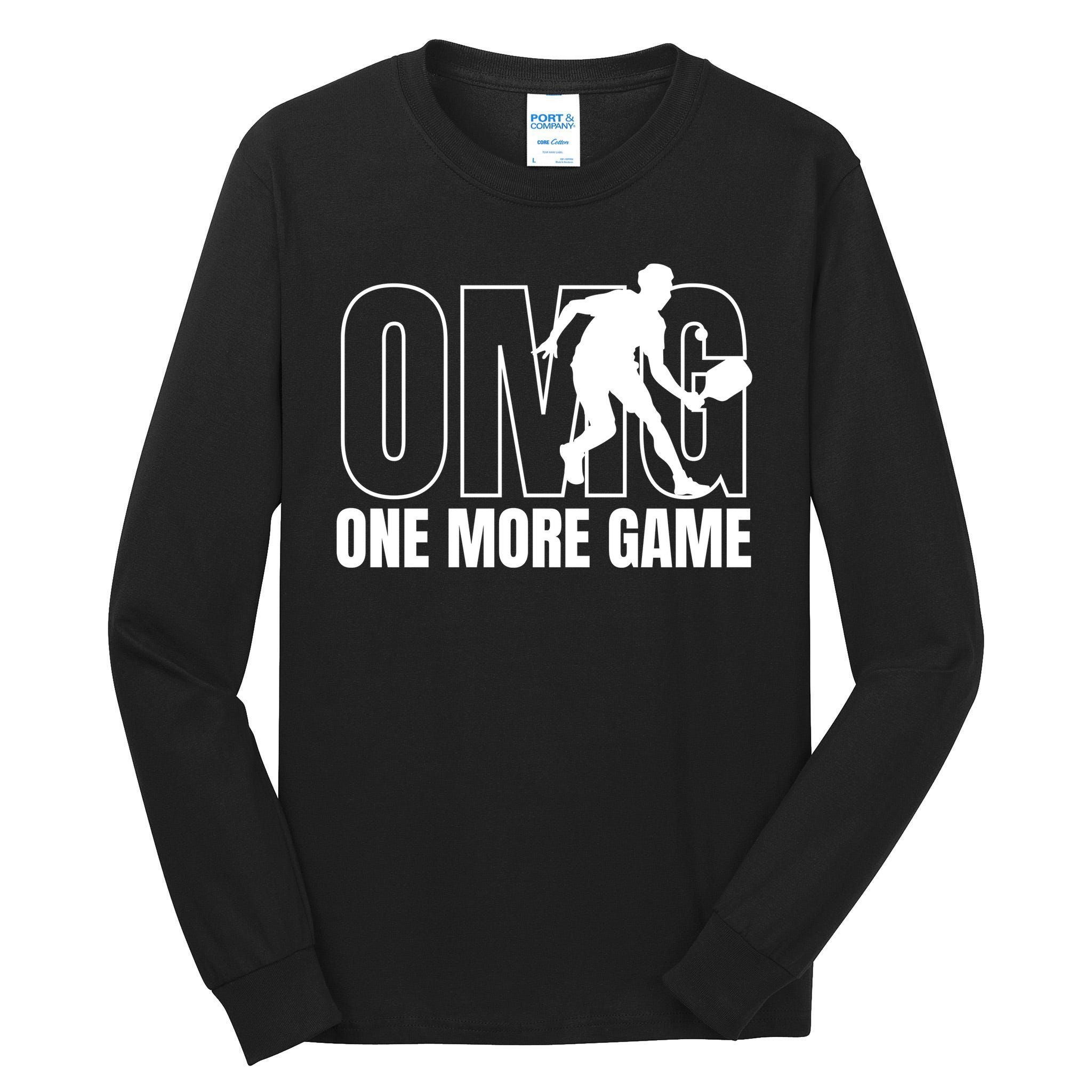 OMG One More Game Funny Pickleball Vintage Tall Long Sleeve T-Shirt