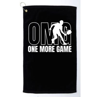 OMG One More Game Funny Pickleball Vintage Golf Towel