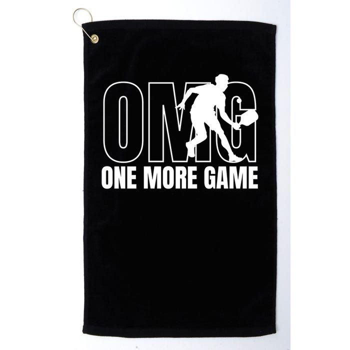 OMG One More Game Funny Pickleball Vintage Golf Towel