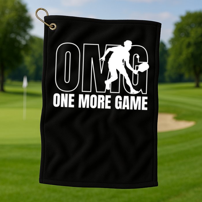 OMG One More Game Funny Pickleball Vintage Golf Towel