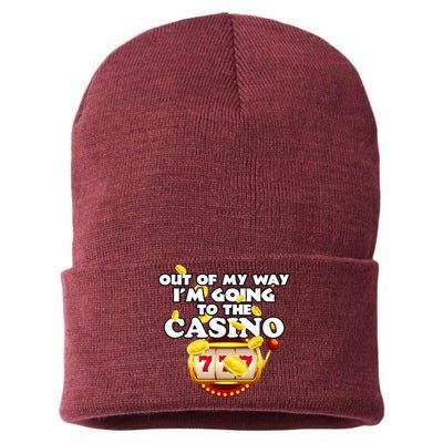 Out Of My Way I'm Going To The Casino Las Vegas Gambling Sustainable Knit Beanie