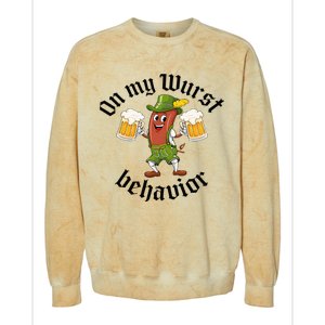 Oktoberfest On My Wurst Behavior Colorblast Crewneck Sweatshirt