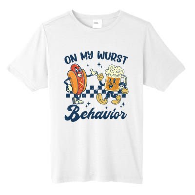 Oktoberfest On My Wurst Behavior Funny German Beer Bratwurst Tall Fusion ChromaSoft Performance T-Shirt