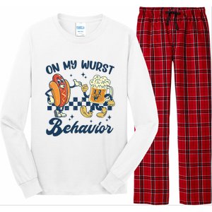 Oktoberfest On My Wurst Behavior Funny German Beer Bratwurst Long Sleeve Pajama Set