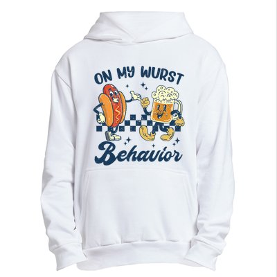 Oktoberfest On My Wurst Behavior Funny German Beer Bratwurst Urban Pullover Hoodie