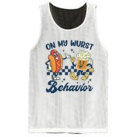 Oktoberfest On My Wurst Behavior Funny German Beer Bratwurst Mesh Reversible Basketball Jersey Tank