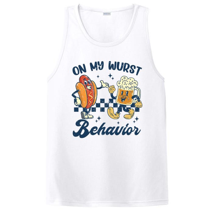 Oktoberfest On My Wurst Behavior Funny German Beer Bratwurst PosiCharge Competitor Tank