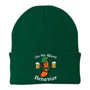 Oktoberfest On My Wurst Behavior Funny German Knit Cap Winter Beanie