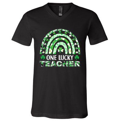 OneLuckyTeacher V-Neck T-Shirt