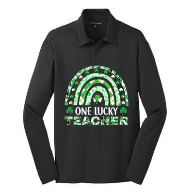 OneLuckyTeacher Silk Touch Performance Long Sleeve Polo