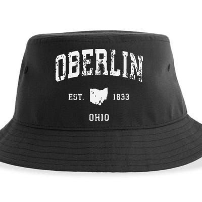 Oberlin Ohio Oh Vintage Athletic Sports Sustainable Bucket Hat