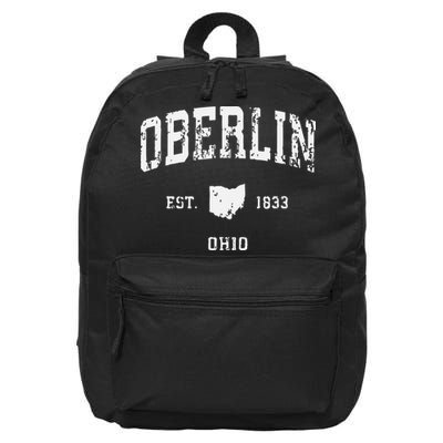 Oberlin Ohio Oh Vintage Athletic Sports 16 in Basic Backpack