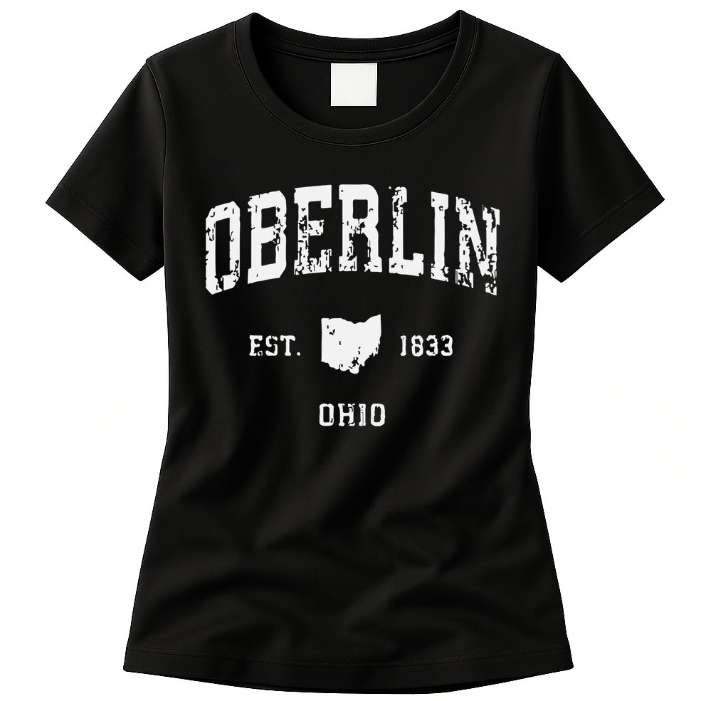 Oberlin Ohio Oh Vintage Athletic Sports Womens T-Shirt