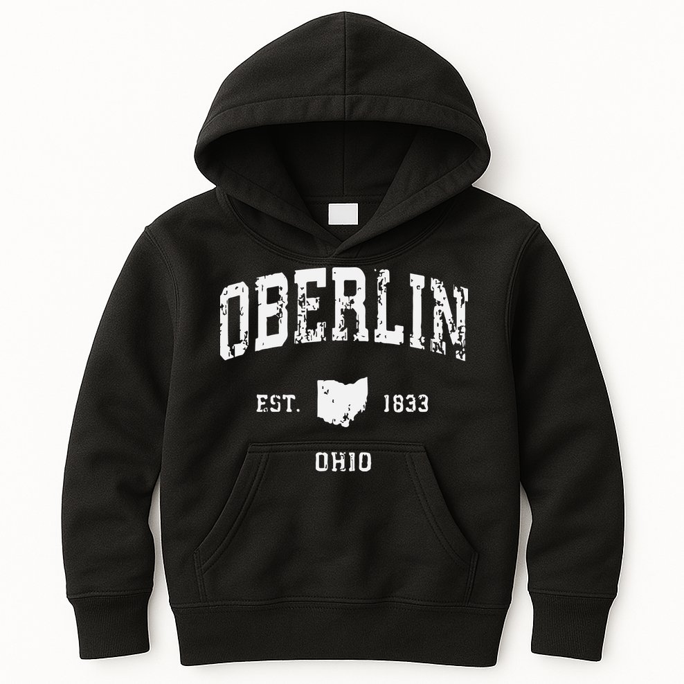 Oberlin Ohio Oh Vintage Athletic Sports Kids Hoodie