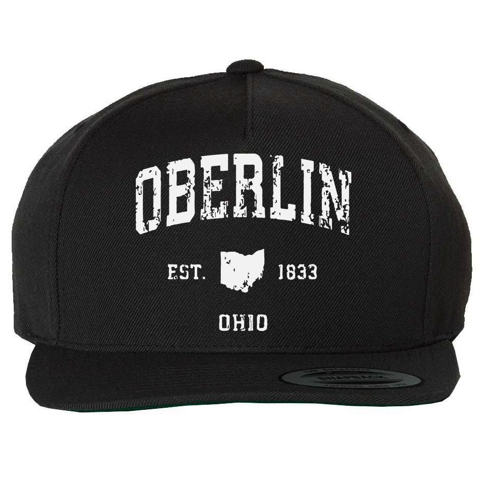 Oberlin Ohio Oh Vintage Athletic Sports Wool Snapback Cap