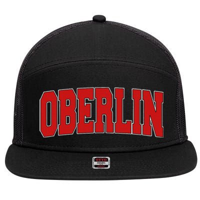 Oberlin Oh Ohio Varsity Style Usa Vintage Sports 7 Panel Mesh Trucker Snapback Hat