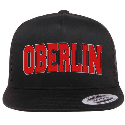 Oberlin Oh Ohio Varsity Style Usa Vintage Sports Flat Bill Trucker Hat