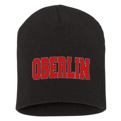 Oberlin Oh Ohio Varsity Style Usa Vintage Sports Short Acrylic Beanie