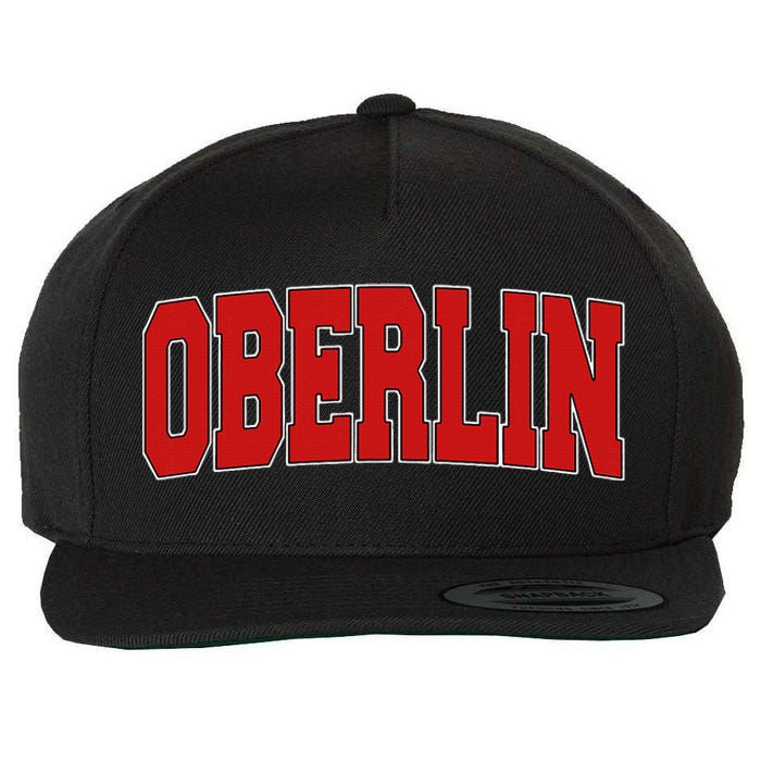 Oberlin Oh Ohio Varsity Style Usa Vintage Sports Wool Snapback Cap