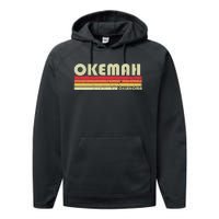 Okemah Ok Oklahoma Funny City Home Roots Performance Fleece Hoodie